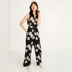 Madewell Button-Waist Wide-Leg Jumpsuit in Ikat Floral